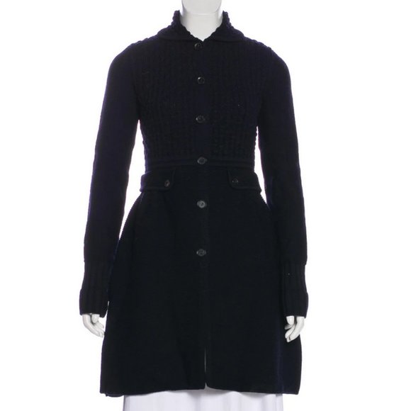 Piazza Sempione Navy Wool Knit Cardigan IT46/US10